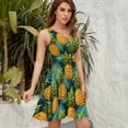 thumbnail image 5 of A Close Up of A Pineapple And Palm Leaves Pattern Sundress Sleeveless Dress Summer Women Clothes Dress for Women Dresses, 5 of 7