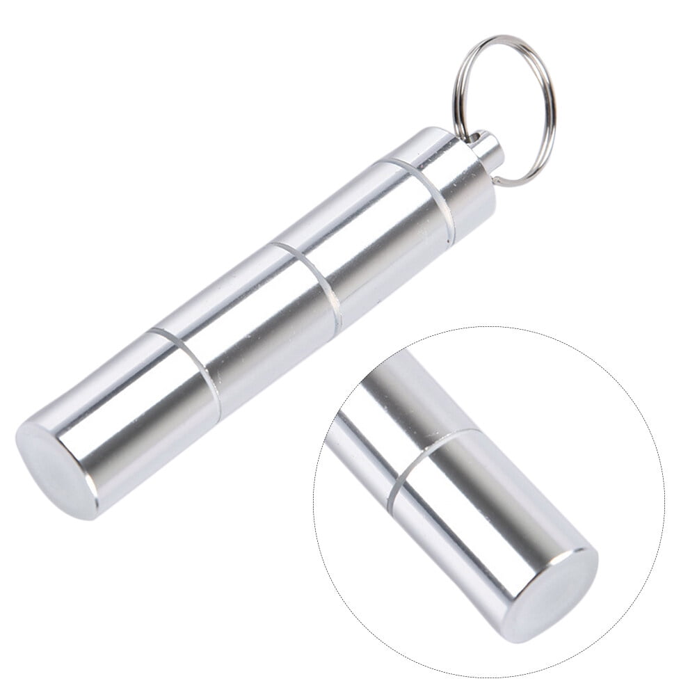 4 Section Mini Pill Box Keychain Portable Waterproof Sealed Pill Case