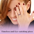 thumbnail image 6 of Amethyst Ring Sterling Silver Rings Women in Platinum Plating Crystal Stone Unique Jewelry Birthday Christmas Gifts for Women Size - 7, 6 of 7