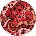 thumbnail image 1 of Ahgly Tapis Rond Lavable en Machine Intérieur Transitionnel Rouge, 8 Pieds Rond, 1 of 7