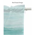 thumbnail image 5 of Teal Kitchen Valances for Windows Farmhouse Linen Window Valance Curtain for Living Room Window Treatment Ombre Modern Oil Painting Aesthetics Abstract Art Valance Rod Pocket Topper, 42 x 18 Inch, 5 of 6