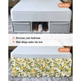 thumbnail image 6 of Summer Lemon Bed Skirt Queen Size 16" Drop Yellow Flower Leaves Beige Ruffled Wrap Around Bed Skirts Adjustable Elastic Bedskirt Dust Ruffle for Queen Size Bed, 6 of 7