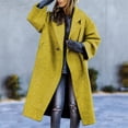 thumbnail image 2 of Clearance! Lisingtool Jackets for Women Women's Casual Long Coat Belt Less Lapel Loose Fitting Coat Yellow Promotion Sale, 2 of 4