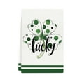 thumbnail image 2 of RuiJiao St. Patrick's Day Kitchen Towel, Green Lucky Clovers Polyester Dish Towel, 18x26 Inch Absorbent and Durable Cloth for Home Decor, Multicolor Holiday Decorative Towel, 2 of 9