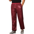 thumbnail image 5 of INSPIRE CHIC Sequin Pants for Men's Elastic Waist 70s Disco Costume Shiny Party Trousers 28 Red, 5 of 5
