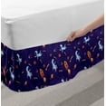 thumbnail image 2 of Galaxy Bed Skirt, Repetitive Pattern of Cartoonish Astronauts Rockets and Planets Outer Space, Elastic Bedskirt Dust Ruffle Wrap Around for Bedding Decor, 4 Sizes, Indigo Multicolor, by Ambesonne, 2 of 2