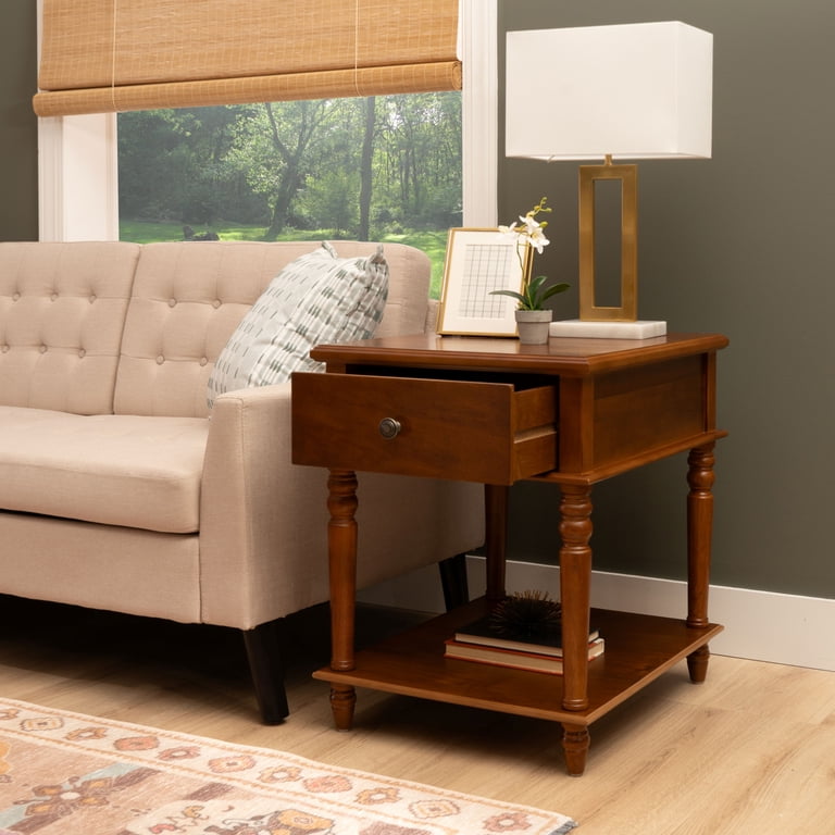 Powell McGhie Single Drawer Indoor End Table with Shelf, 26
