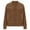Brown, variant on GigrtiJin Women Plus Size Wool Jacket Long Sleeve Zip up Collarless Casual Coat Solid Color Comfy Loose Coat with Pocket