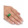 thumbnail image 3 of PalmBeach Jewelry Genuine Green Jade Lucky Symbols Dome Ring in 14k Gold-plated Sterling Silver, 3 of 7
