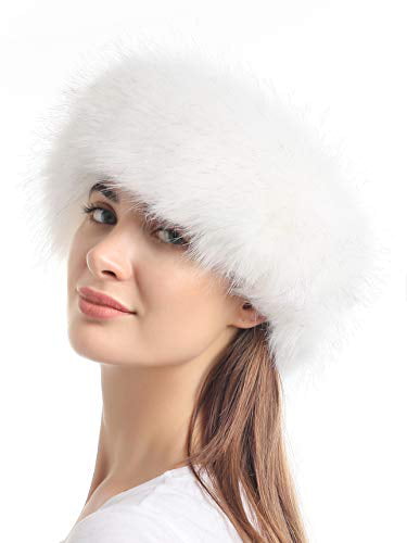 Faux Fur Headband with Elastic for Womens Winter Earwarmer Earmuff