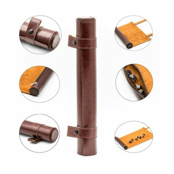 Foam Brain Games Roll Up Leatherette Dice Mat - Red New