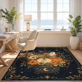 thumbnail image 3 of Design&I 4'x6' Washable Area Rug Dark Autumn Witchy Floral Scene Halloween Motif with Ghost for Dorm Room, Living Apartment, Flatweave Daily Traffic Ready, 3 of 7