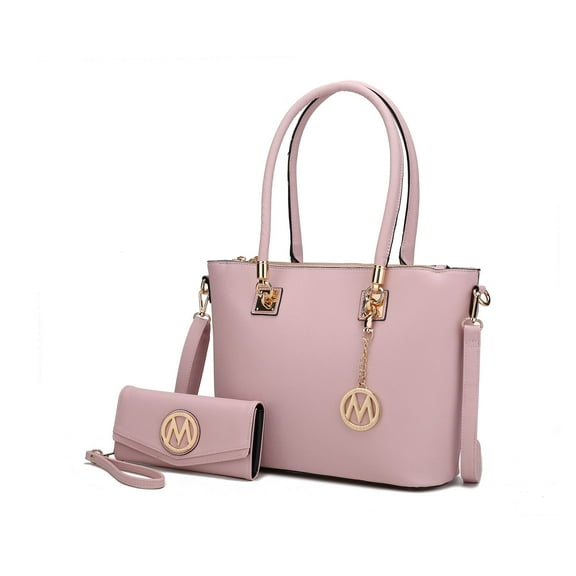MKF Collection Vanessa Women's Tote Bag with Wristlet Wallet, Solid Vegan Leather Handbag Purse Set by Mia K