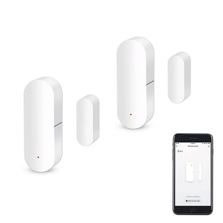 WiFi Door and Window Sensors,Tuya Smart Alarm with Free Notification APP Control Home Security Alarm System, No Hub Required,Compatible with Alexa2