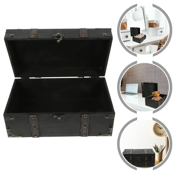 MLINS Decorative Storage Boxes Wooden Storage Box Decorative Keepsake Box 26X15X11.5CM