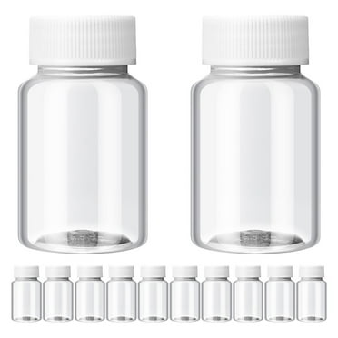 landege 12pcs Travel Bottles with Caps Empty Bottles Plastic Container Small Medicine Bottles(50ml)