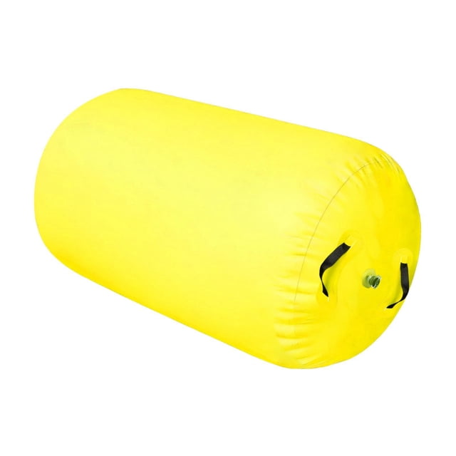 Rodillo de aire para gimnasia, barril inflable, colchoneta de aire, flexión hacia atrás amarilla Ancho 70 cm