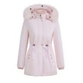 thumbnail image 2 of Fashion Winter Warm Jackets for Womens Plus Size Solid Color Zipper Long Sleeve Hooded Pocket Sweater Coat Jacket, 2 of 3