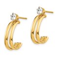 thumbnail image 2 of Finest Gold 14K Yellow Gold Polished with CZ Stud Earring Jackets, 2 of 3