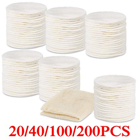 Dicasser 100PCS Washable Makeup Removal Pads  Cotton Pads Reusable Washable  Bamboo Cotton Cleansing Face Wash Set