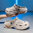thumbnail image 6 of Unisex Classic Perforated Clogs Breathable Platform Sandals Lightweight EVA Garden Shoes for Garden Beach (Khaki 10), 6 of 8