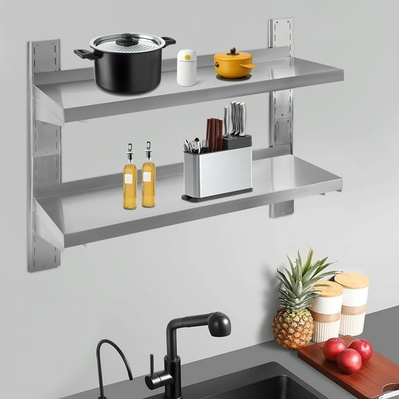 Stainless Steel Wall Shelf Commercial (Restaurant, Bar, Home, Kitchen, Laundry, Garage and Utility Room) (47.2" x 12.6")