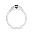 thumbnail image 2 of ANGARA Natural Blue Sapphire Crossover Engagement Ring with Leaf Motifs in 14K White Gold for Women (Size-5mm) | September Birthstone, Anniversary, Jewelry Gift for Women | Natural Sapphire Ring, 2 of 10