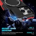 thumbnail image 6 of for iPhone 16 Pro Max Case Magnetic with Ring Stand Black Fits Wireless Charging, iPhone 16 Pro Max Phone Case with Camera Lens Protector Cover Shockproof Anti-Slip (Red Black), 6 of 17