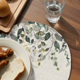 thumbnail image 3 of Green Eucalyptus Round 13 Inch Placemats Set of 8, Farmhouse Weeping Leaves on Linen HeatResistant Non Slip Place Mats for Dining Table, Wipeable Braided Kitchen Table Mats for Housewarming, 3 of 9