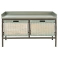 thumbnail image 3 of SAFAVIEH Noah Rustic 2 Drawer Wooden Storage Bench, Antique Pewter/French Grey, 3 of 6