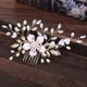 thumbnail image 2 of Nvzi Horquillas para el pelo de boda con flores para novias, peinetas con perlas de cristal, pinzas para el pelo, accesorios para el pelo de boda dorados, joyas - Oro A, 2 of 4
