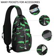 thumbnail image 2 of Sling Backpack,Black Halloween Bats with Green Crossbody Bag with Water Bottle Holder,Waterproof Sling Bag for Men/Women with Chest Phone Holder for Hiking,Travel, 2 of 6