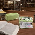 thumbnail image 6 of OCCOA Multi Layer Zippered Pencil Case with Elastic Straps Large Capacity Oxford Cloth Organizer for Pens Rulers Office Travel Stationery Storage, Green, 6 of 6