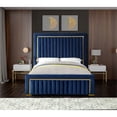 thumbnail image 4 of Meridian Furniture Dolce Solid Wood and Velvet Queen Bed in Navy, 4 of 6