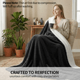 thumbnail image 7 of SMIXLN Sherpa Blanket, Reversible Fleece & Sherpa Throw Blanket, Soft Plush Warm Queen Size Blanket for Couch, Bed & Fall Winter, Black, 80" x 90", 7 of 7