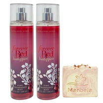 Bath & Body Works Forever Red Vanilla Rum 2 Pack Fragrance Mist Bundle with a Himalayan Salts Springs Bar Soap - Full Size