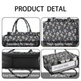 thumbnail image 4 of Large Capacity Tote Bag,Navy Floral Skull Pattern Handbag Fashion Luxury Tote Bag,15.7"x13"x 5.1" Inches,Laptop Compatible, 4 of 6