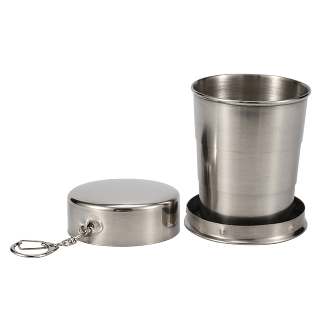 FLhrweasw Plegable Acero Inoxidable para Acampar Con Tapa para Exteriores (250 Ml)
