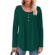 thumbnail image 3 of Camisas de Larga para Mujer, Conjuntos de Otoño, Cuello Redondo, Túnicas Casuales, Blusas de Moda, Ropa de Moda. Verde Oscuro M, 3 of 6