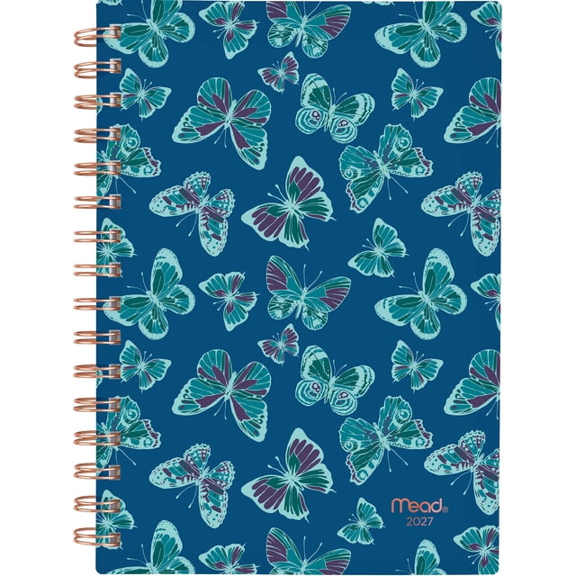 Mead® Butterfly Aqua SM W/M Planner, 2027
