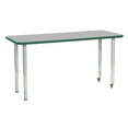 thumbnail image 1 of ECR4Kids 24in x 60in Rectangle Everyday T-Mold Adjustable Activity Table Grey/Green/Silver - Super Leg, 1 of 2