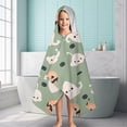 thumbnail image 6 of Cute Halloween Ghost Pumpkin Pattern Hooded Bath Towel，60"x35" for Ages 3 To 12 Kids, Quick Dry Lightweight Soft Microfiber Hood Beach Towel Cover Up for Kids, 6 of 7