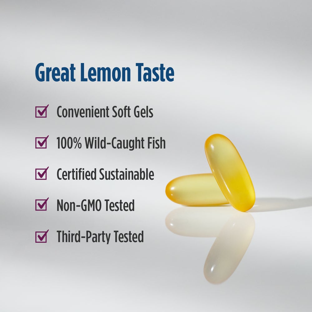 Nordic Naturals Complete Omega-D3 Softgels, Lemon, 1030 Mg, Fish Oil 120 Ct
