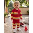 thumbnail image 4 of RUINIXCW Toddler Boy Firefighter Outfits Contrast Color Long Sleeve Tops and Pants, 4 of 8