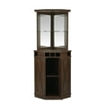 Home Source Corner Bar Unit, Mahogany, Liquor Tall Storage Shelf
