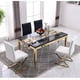 thumbnail image 4 of Golden Stainless Steel Frame Dining Chair Set Of 4 Leather Backrest Office Kitchen Bedroom Chairs Modern Dining Table And Stool My Lux Decor Round, 4 of 10