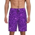 thumbnail image 2 of Picia Purple Glitter Pajama Shorts for Men, Men's Pajama Bottoms, Sleepwear,Short Pajama Pants-Large, 2 of 9