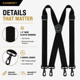 thumbnail image 2 of KAMBERFT Black Heavy Duty X-Back Suspenders for Men, 1.4 inch Wide Adjustable Elastic Straps, 2 of 5
