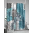 thumbnail image 5 of Shower Curtain Blue-gray Smear Shower Curtains for Bathroom, Waterproof Polyester Shower Curtain Set with Hooks, Extra Long 72" x 84" Abstract Square, 5 of 6