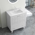 thumbnail image 5 of 30" Bathroom Vanity with Sink Combo, Single Vanity with Drawer and Storage Doors, Adjustable Shelf, Freestanding Bathroom Cabinet with Undermount Ceramic Basin, White, 5 of 9